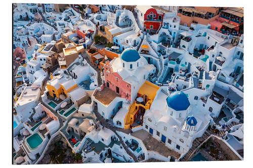 Cuadro de aluminio La Oia colorida, Santorini