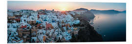 Foam board print Sunrise in the panorama of Santorini