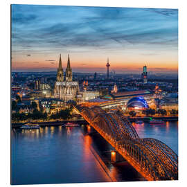 Magnettafel Köln am Abend, beleuchtet