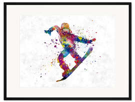 Gerahmter Kunstdruck Snowboardfahrer V