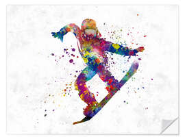 Sticker mural Snowboarder V