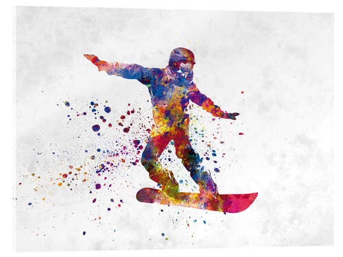 Tableau en verre acrylique Snowboarder VI