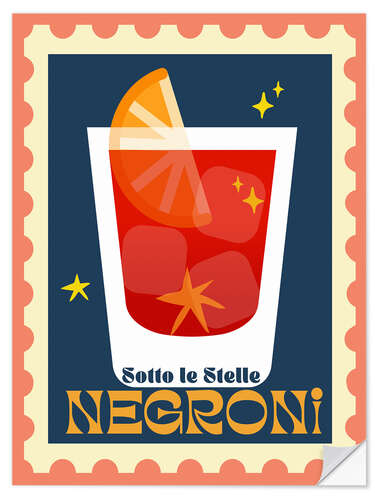 Selvklebende plakat Negroni, Sotto Le Stelle