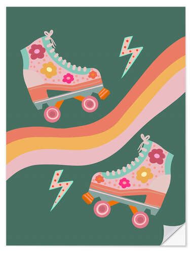 Selvklebende plakat Fancy Roller Skates