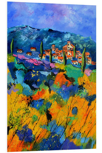 Foam board print A small village in Provence