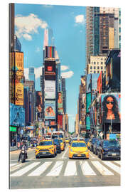 Tableau en plexi-alu Colourful Times Square and the blue sky