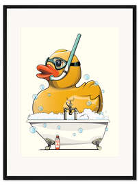 Gerahmter Kunstdruck Quietsche-Entchen in der Badewanne
