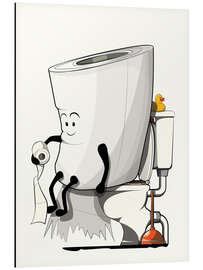 Magnettafel Toilettenpapierrolle auf der Toilette