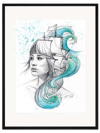 Gerahmter Kunstdruck Wanderlust - Setz die Segel