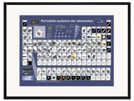Gerahmter Kunstdruck Periodensystem der Elemente (niederländisch)