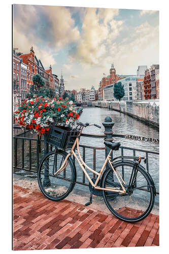 Gallery print Flower bicycle on the canal in Amsterdam