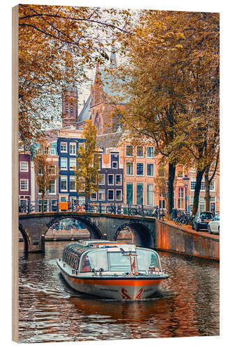 Wood print Romantic Amsterdam