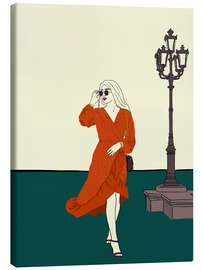 Canvas print Red Dress on a Sunny Day