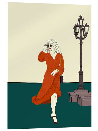 Galleriprint Red Dress on a Sunny Day