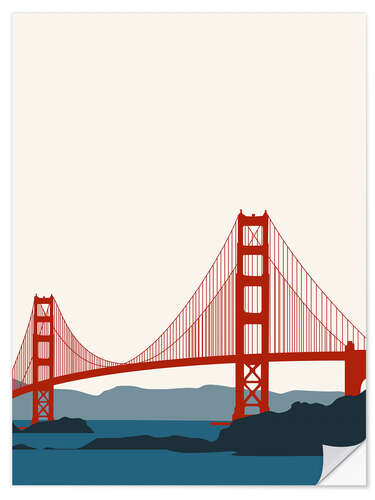 Autocolante decorativo Golden Gate Bridge, San Francisco