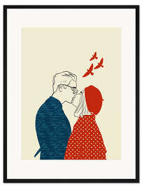 Gerahmter Kunstdruck Zungenkuss