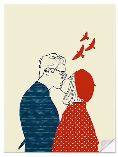 Muursticker French Kissing