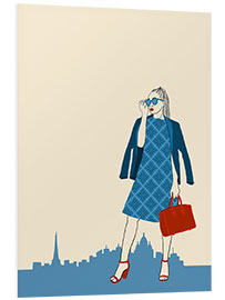 Quadro em PVC Paris Chic in Blue