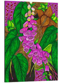 Aluminium print Pink Foxglove Flowers