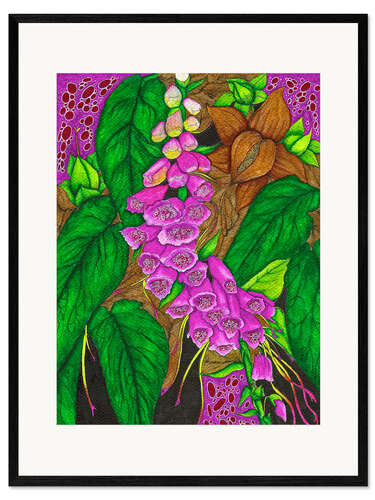 Framed art print Pink Foxglove Flowers