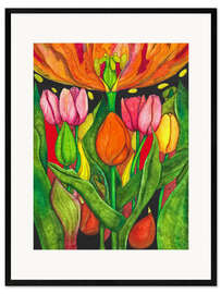 Ingelijste kunstdruk Colourful, bright tulip splendor