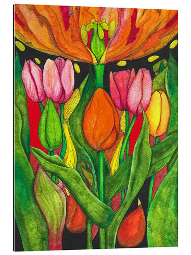 Tableau en plexi-alu Splendeur colorée et lumineuse des tulipes