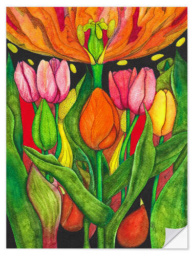 Sticker mural Splendeur colorée et lumineuse des tulipes