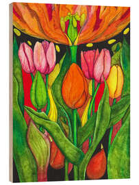 Obraz na drewnie Colourful, bright tulip splendor