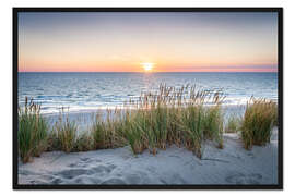 Gerahmter Kunstdruck Ein Abend an der Nordseeküste