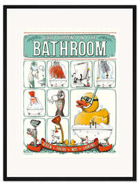 Gerahmter Kunstdruck What happens in the Bathroom