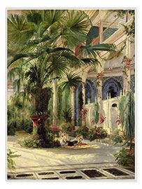 Reprodução  Interior da casa da palmeira em Potsdam - Carl Blechen