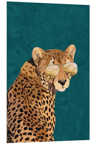 Tableau en PVC Cheetah with Golden Sunglasses