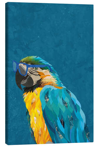 Canvas print Macaw with Glasses in Profile