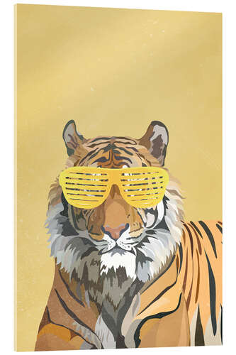 Acrylic print Tiger with Party Glasses III