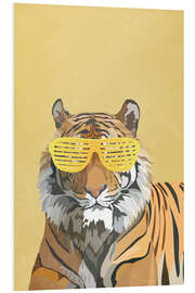 Foam board print Tiger with Party Glasses III