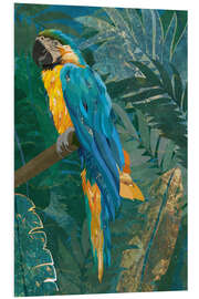 Foam board print Macaw in the Golden Jungle