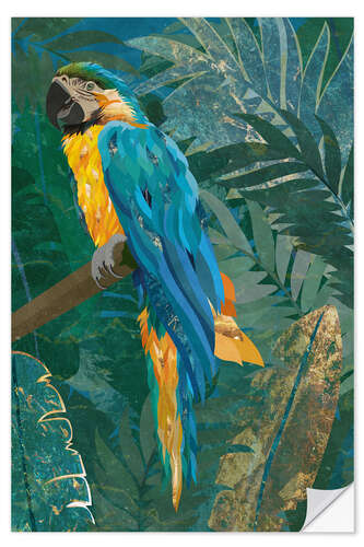 Wall sticker Macaw in the Golden Jungle