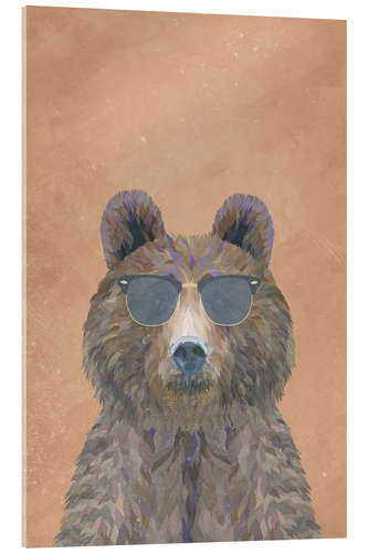 Acrylglas print Brown bear with sunglasses