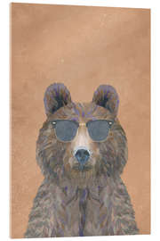 Acrylic print Brown Bear with Sunglasses