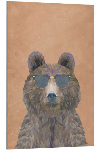 Aluminiumsbilde Brown bear with sunglasses