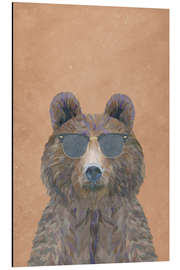 Aluminiumsbilde Brown bear with sunglasses