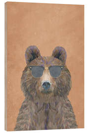 Puutaulu Brown bear with sunglasses
