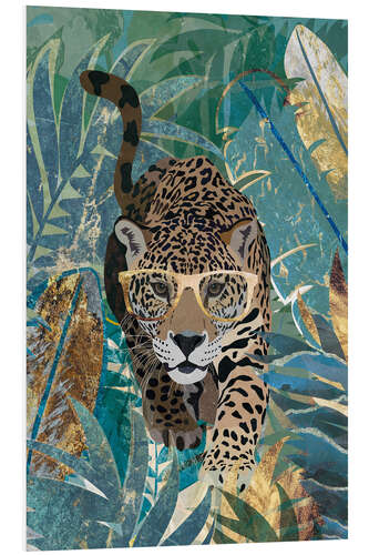 Tableau en PVC Jungle Jaguar with Glasses