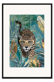 Gerahmter Kunstdruck Dschungeljaguar mit Brille