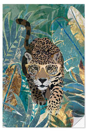 Naklejka na ścianę Jungle Jaguar with Glasses