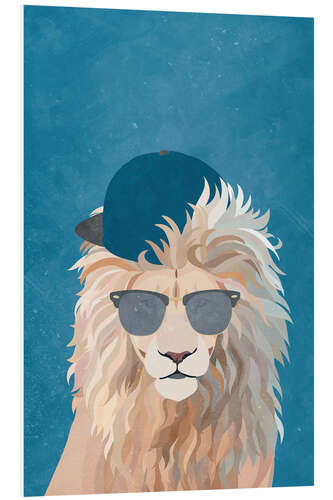 Quadro em PVC Lion with Cap and Sunglasses