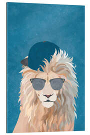 Galleritryk Lion with Cap and Sunglasses