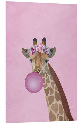 Quadro em PVC Giraffe with Bubble Gum