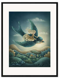 Framed art print Thumbelina and the swallow