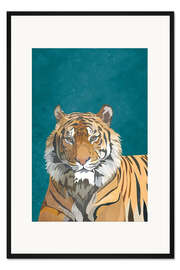 Gerahmter Kunstdruck Tiger im Porträt